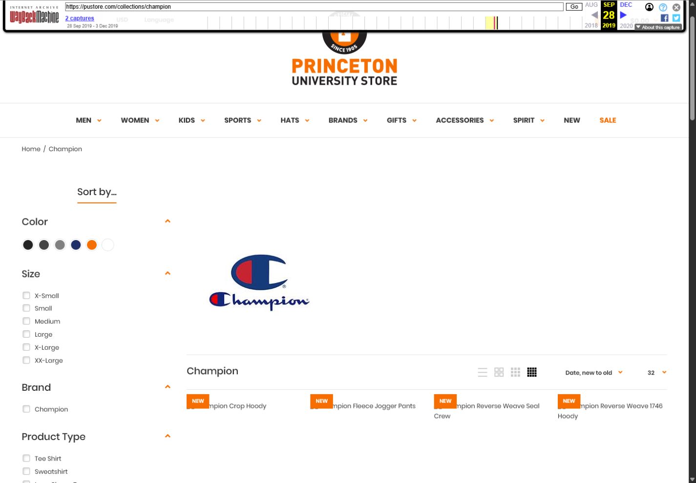 Archived Princeton University Store Champion collection
